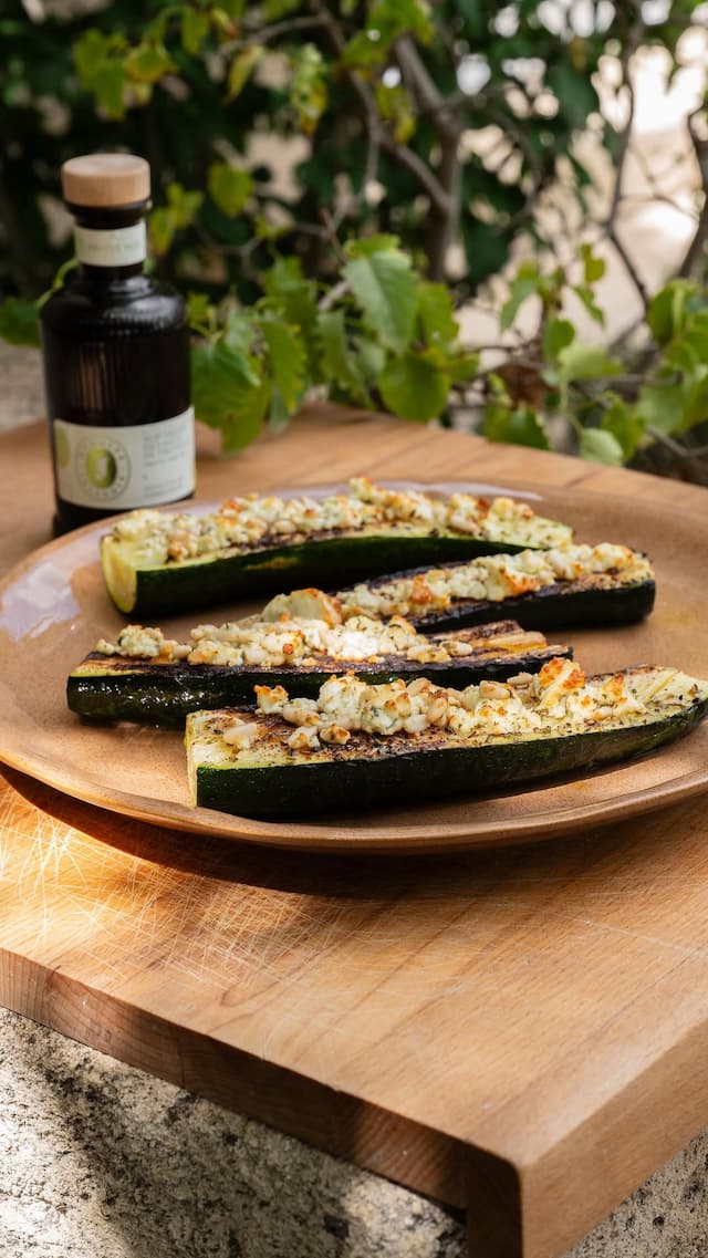 Courgettes grillées à l’huile d’olive Domaine Jòlibois – recette estivale 2025.