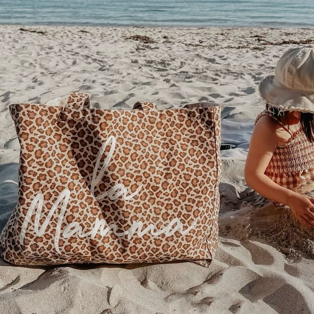 Mon petit Léon - mode - grand sac de plage léopard - collection 2025